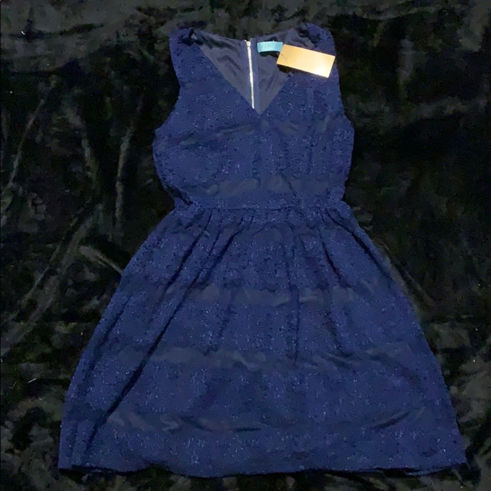 Navy Blue Lace Dress SZ M NWT